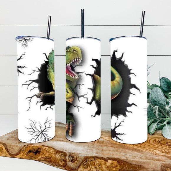 unbranded Other - Dinosaur 20oz Skinny Stainless Steel Tumbler